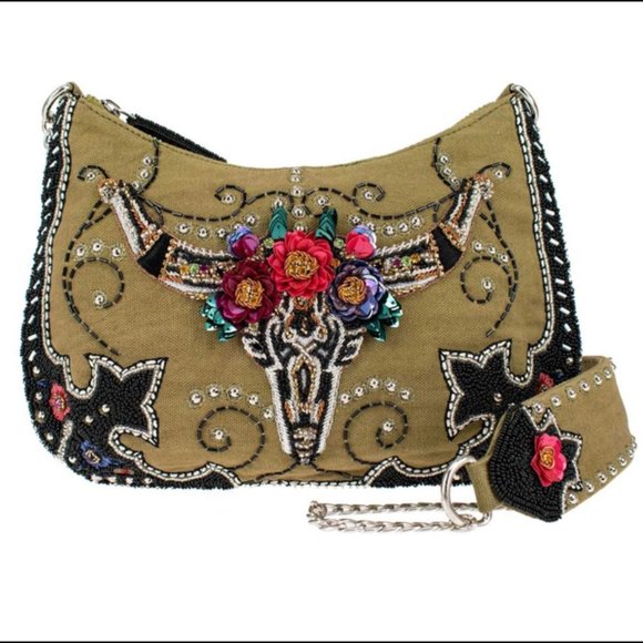 NWT New Mary Frances Steer Clear Embellished Western Crossbody Handbag Retire Ra